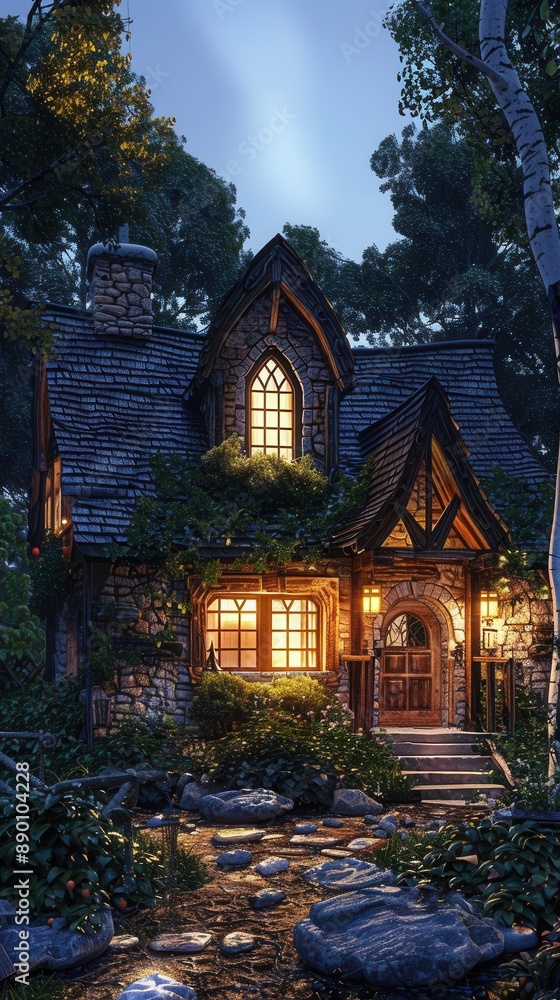 Charming Rustic Home. Embracing the warmth of natural materials and earthy tones concept Charming Rustic Home. Embracing the warmth of natural materials and earthy tones concept