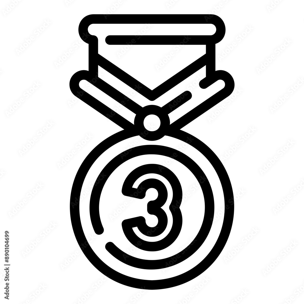 bronze badge Line Icon