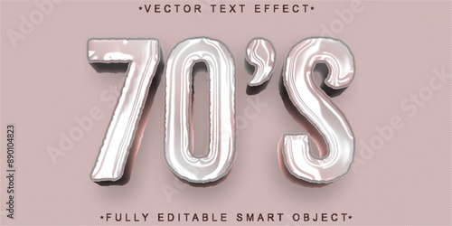 Vintage Shiny 70's Vector Fully Editable Smart Object Text Effect