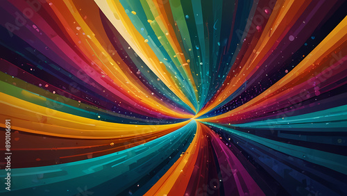 Wallpaper Mural Abstract illustration background depicting swirling waves of energy that echo through a vortex with vibrant colors and flowing lines to convey movement and depth Torontodigital.ca