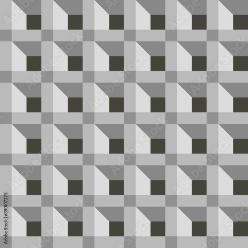 3d deep boxes vector seamless pattern background squared