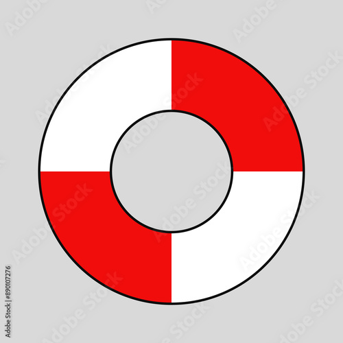 Iconic life preserver ring vector symbol - Sea travel and vacation concept icon