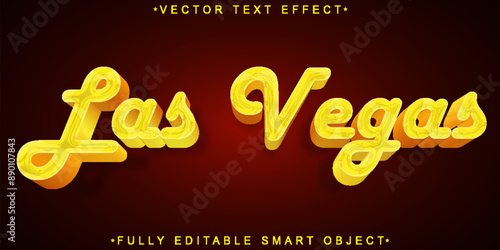 Vintage Las Vegas Vector Fully Editable Smart Object Text Effect