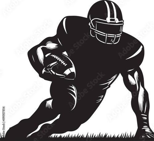 Vector illustration of an American football player
