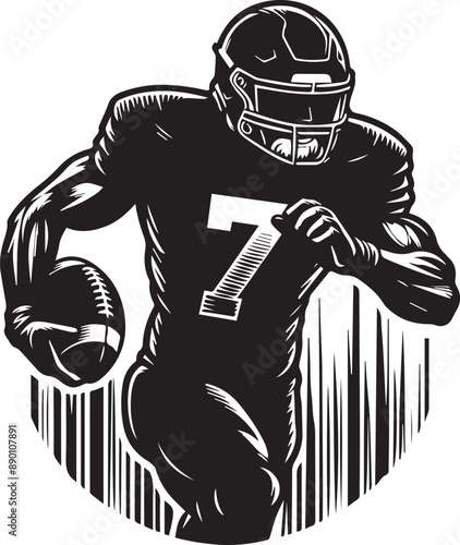Vector illustration of an American football player