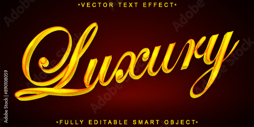 Luxury Golden Vector Fully Editable Smart Object Text Effect