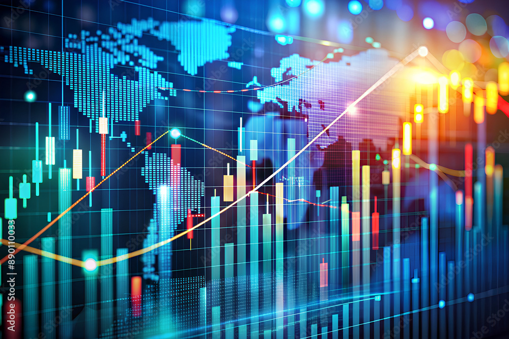 Stock market or forex trading graph and candlestick chart suitable for financial investment concept Stock market or forex trading graph and candlestick chart suitable for financial investment concept