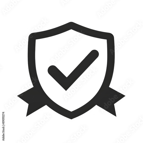 shield protection icon with check mark sign, security shield checked icon black