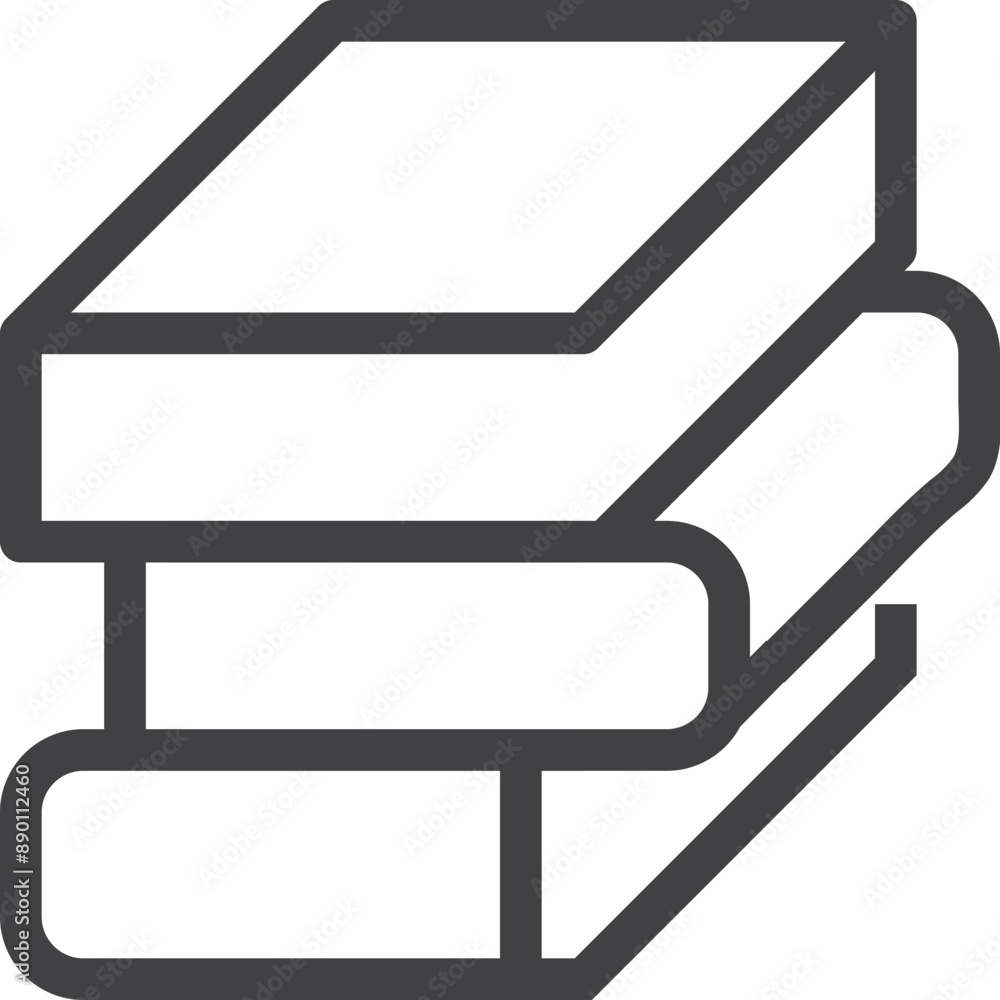 Simple vector book outline icon on white background Simple vector book outline icon on white background