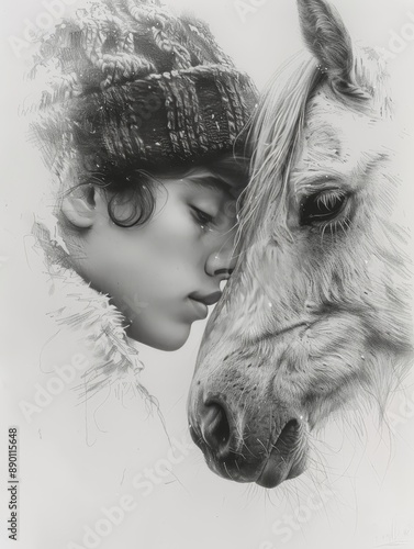 The moment with his horse. photo