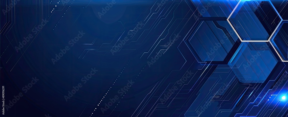 Obraz premium Geometric Hexagons on Blue Gradient