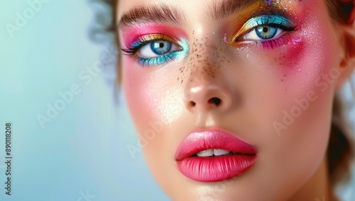 Colorful Eye Makeup on Blue Eyes © Murda