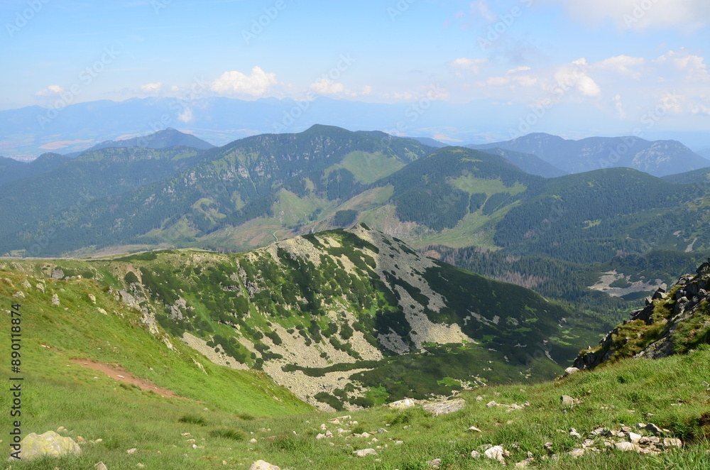 Obraz premium Stunning Summer View from Chopok Peak in the Low Tatras, Slovakia