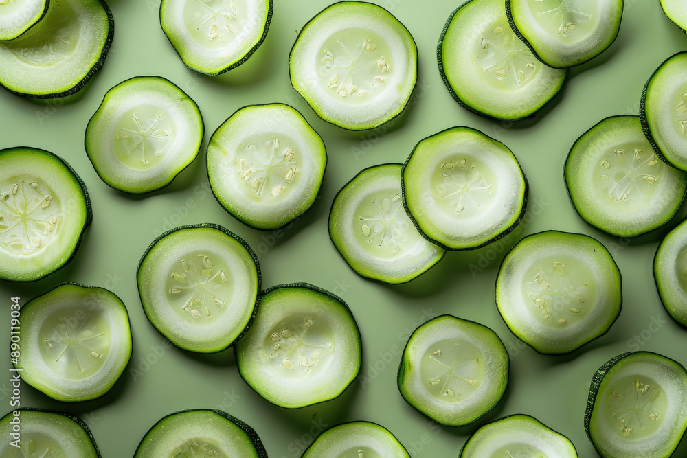 Sliced Cucumbers Background Sliced Cucumbers Background