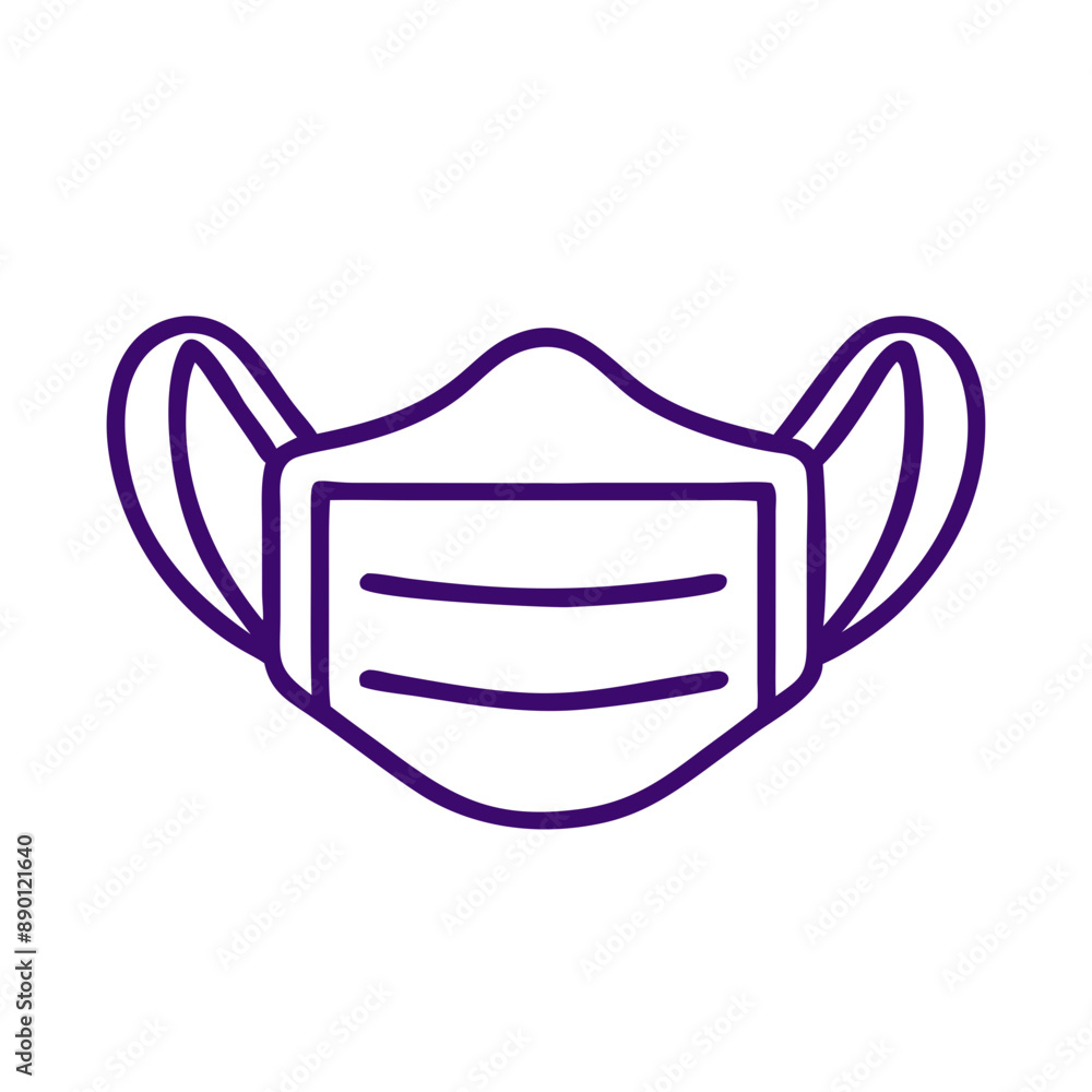 face mask Outline Icon with Drop Symbol, Minimalist Purple Vector Design face mask Outline Icon with Drop Symbol, Minimalist Purple Vector Design
