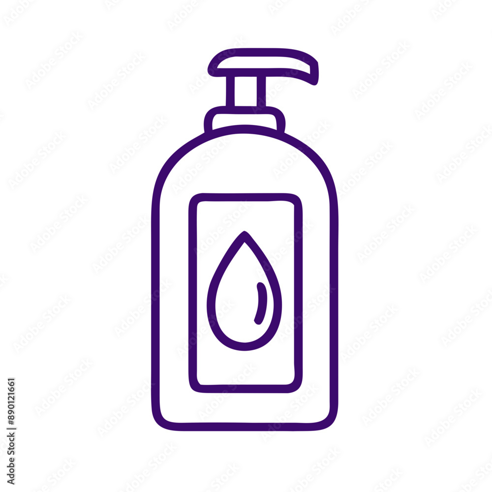 body wash Outline Icon with Drop Symbol, Minimalist Purple Vector Design body wash Outline Icon with Drop Symbol, Minimalist Purple Vector Design