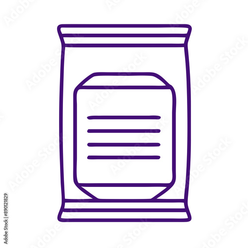 sheet mask Outline  Icon with Drop Symbol, Minimalist Purple Vector Design