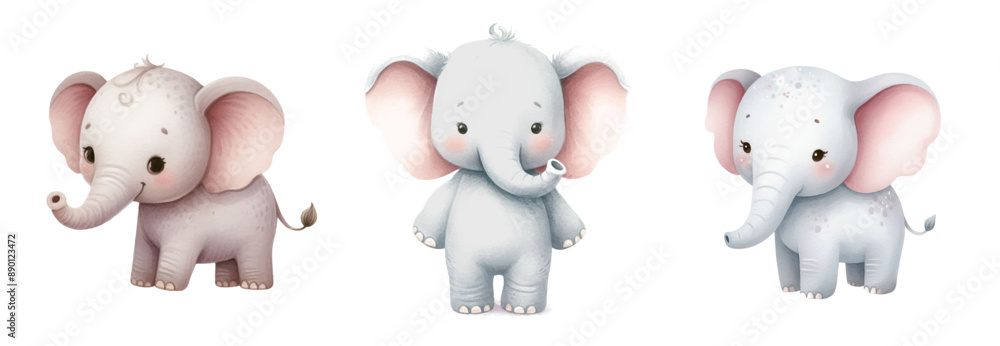 cute elephant watercolor isolated background cute elephant watercolor isolated background