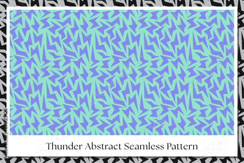 geometric abstract thunder seamless pattern on blue background for print wrapping, banner, card. lightning and labyrinth lines texture pattern. mosaic, maze and zigzag vector seamless pattern