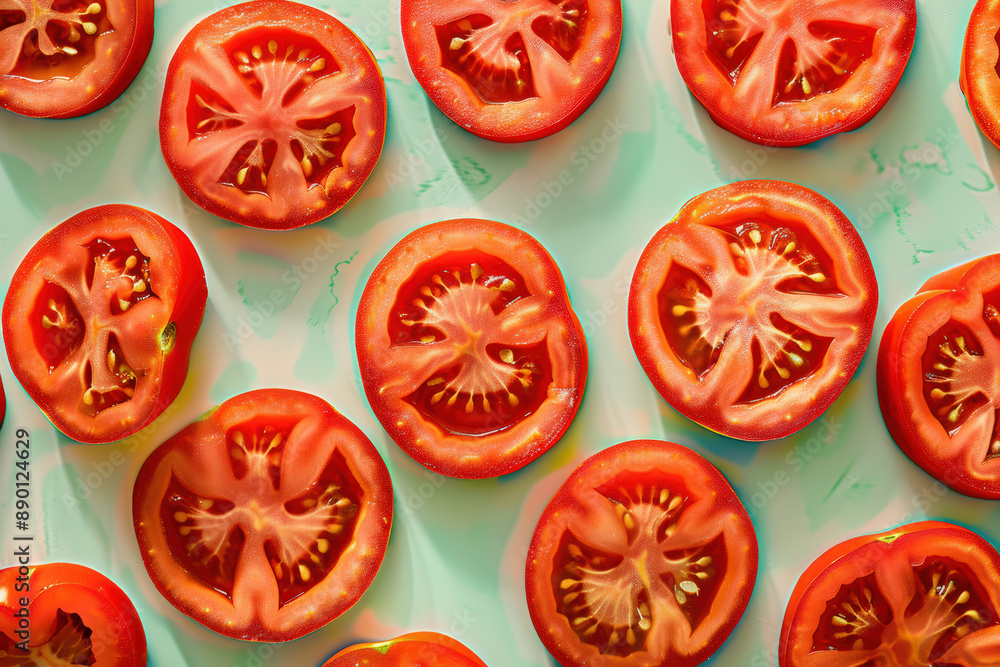 Freshly Sliced Tomatoes in Daylight Freshly Sliced Tomatoes in Daylight