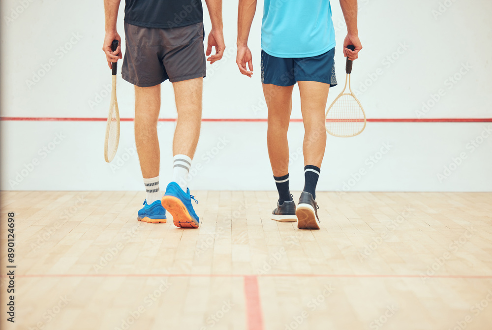 Athlete, people and sports for squash exercise with racket for challenge game, training and practice skill of resilience. Active, team and fitness performance, competition and professional match Athlete, people and sports for squash exercise with racket for challenge game, training and practice skill of resilience. Active, team and fitness performance, competition and professional match
