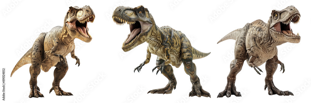 Naklejka premium Set of Dinosaur isolated on transparent background