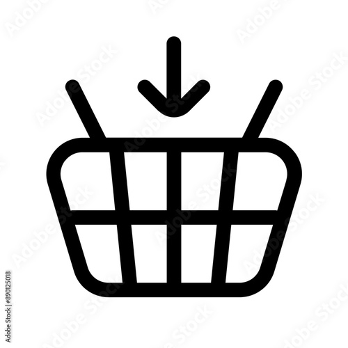 basket-entry icon with line style, perfect for user interface projects