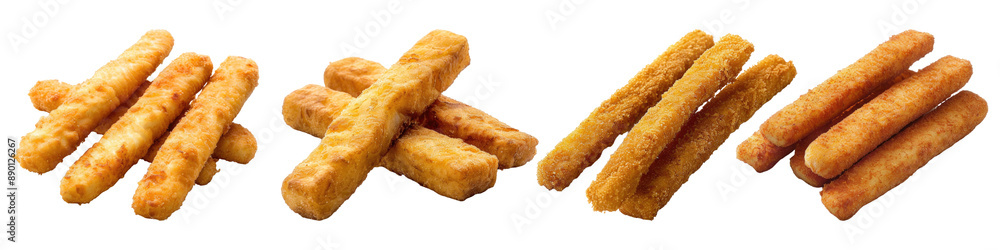 Set of Fish sticks isolated on transparent background Set of Fish sticks isolated on transparent background