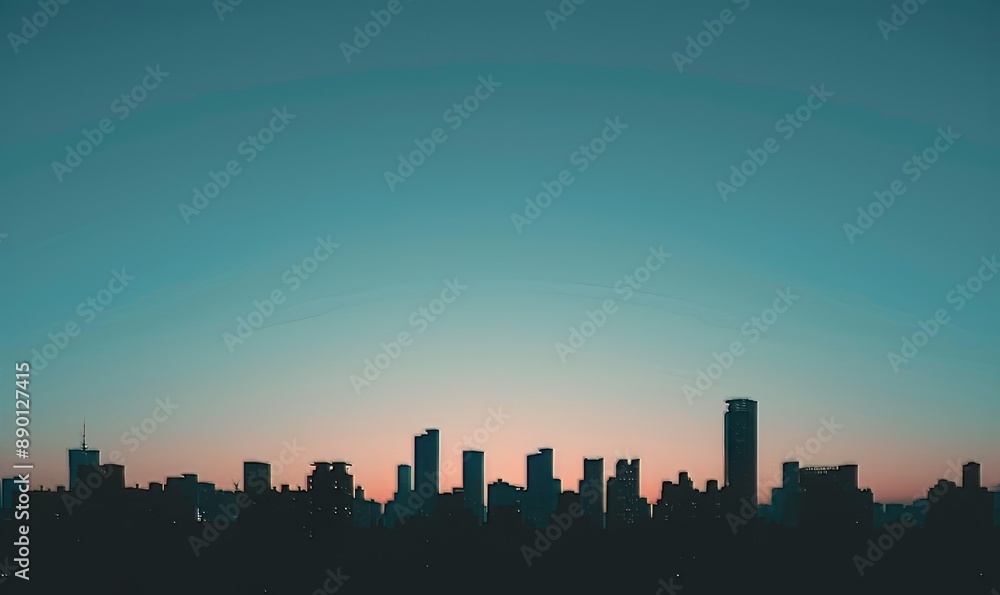 Minimalist city skyline, silhouette with clear sky, modern urban design Minimalist city skyline, silhouette with clear sky, modern urban design