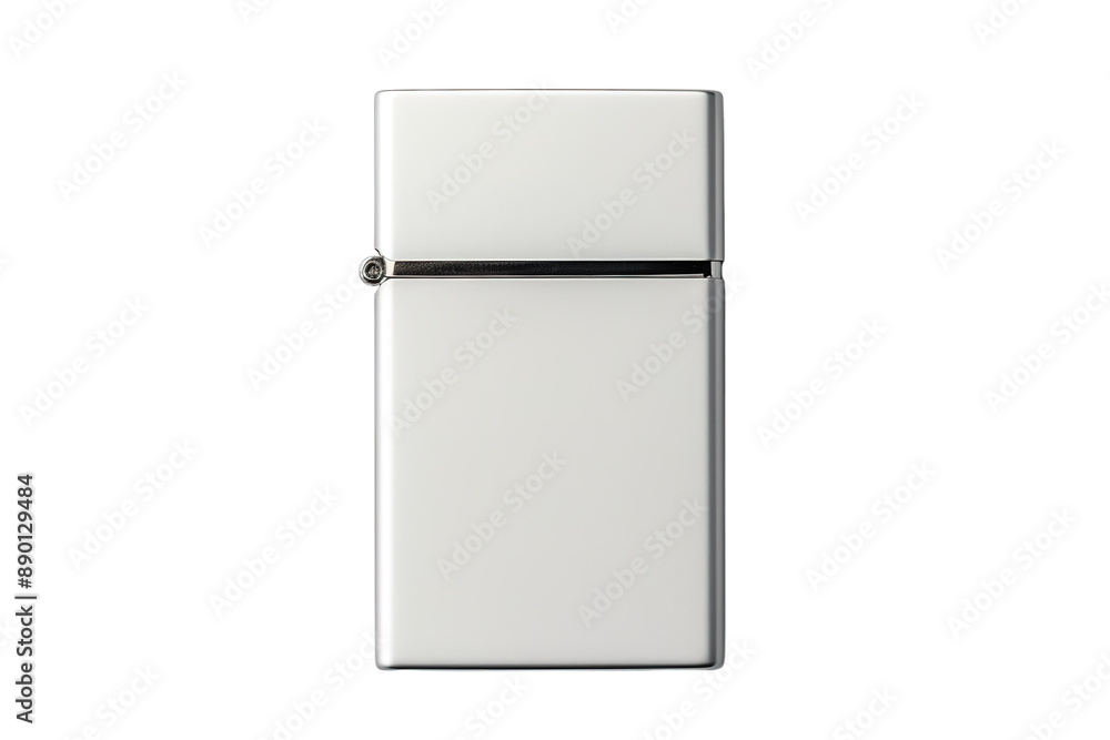 A Polished Silver Lighter Stands Alone Against a White Background on a Clear PNG or White Background. A Polished Silver Lighter Stands Alone Against a White Background on a Clear PNG or White Background.