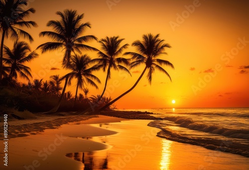golden sunset illuminating coastal beach warm light, shimmer, glow, shore, dusk, seaside, radiant, twilight, horizon, scenic, sparkling, gleaming, sea