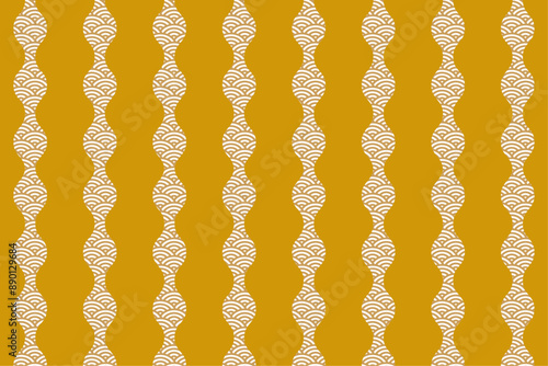 和モダン　青海波　背景　からし色