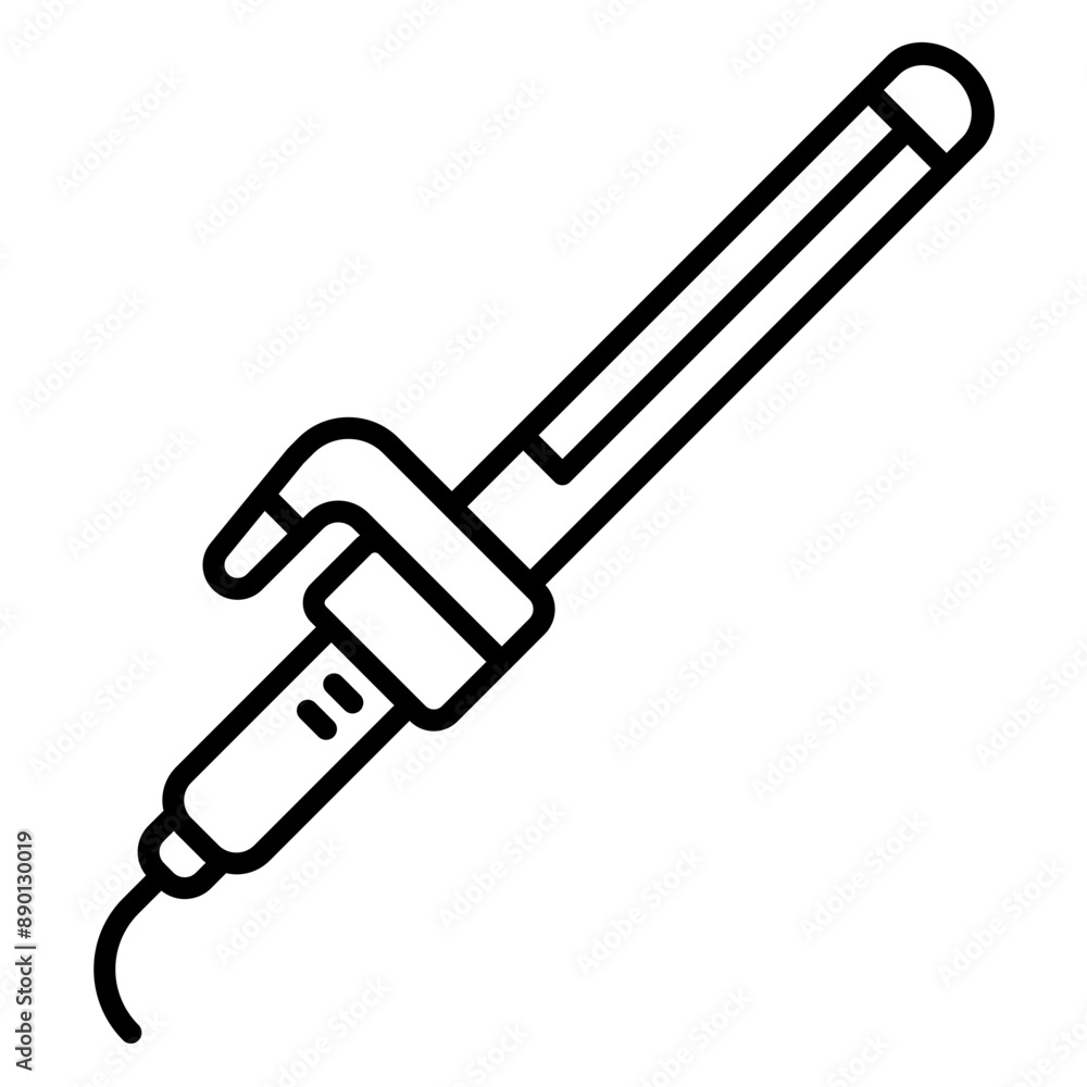 Illustration of Hair Curler Line Icon Illustration of Hair Curler Line Icon