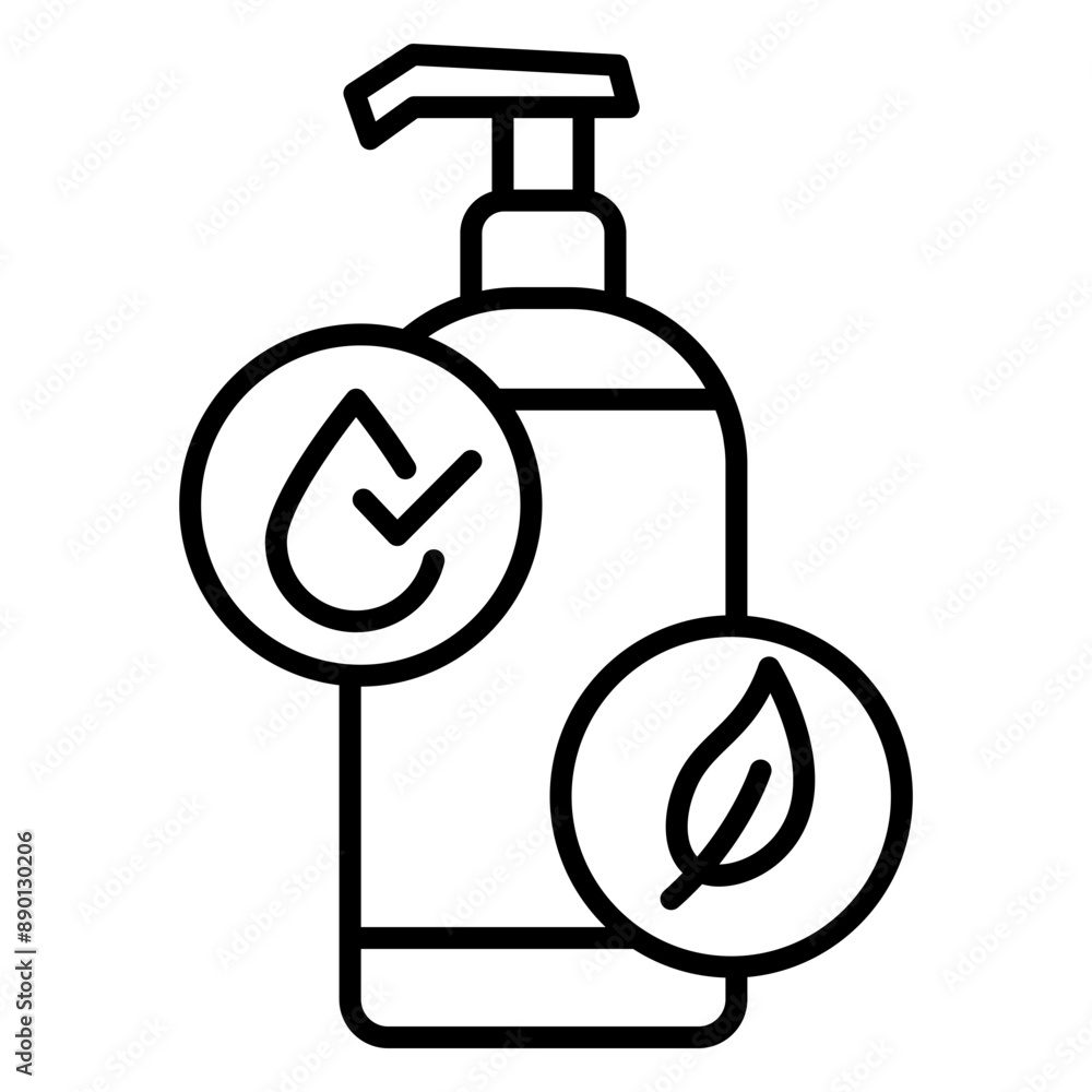 Illustration of Organic Body Wash Line Icon Illustration of Organic Body Wash Line Icon