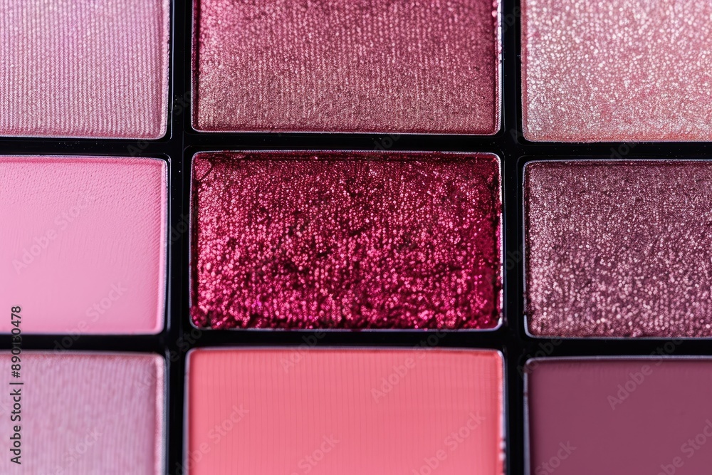 Close-Up of Glittery Pink Eyeshadow Palette Close-Up of Glittery Pink Eyeshadow Palette