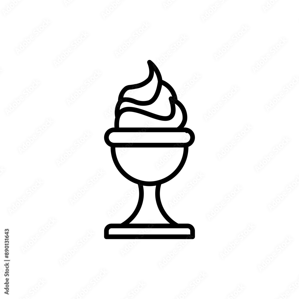 ice cream cup line icon