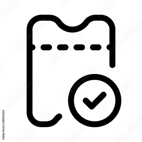 check tickets icon with line style, perfect for user interface projects