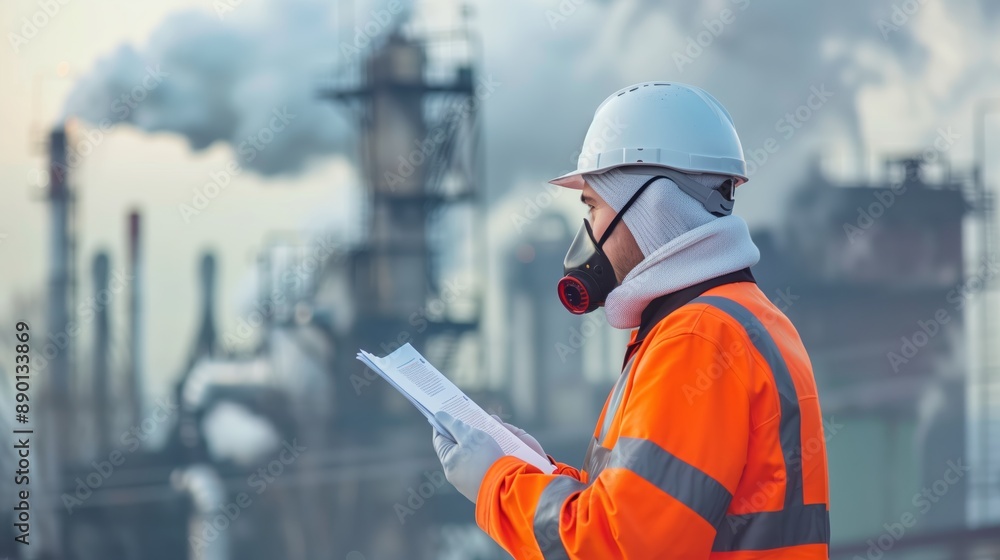 Scientist Measuring Air Quality for Environmental Research and Pollution Control Scientist Measuring Air Quality for Environmental Research and Pollution Control