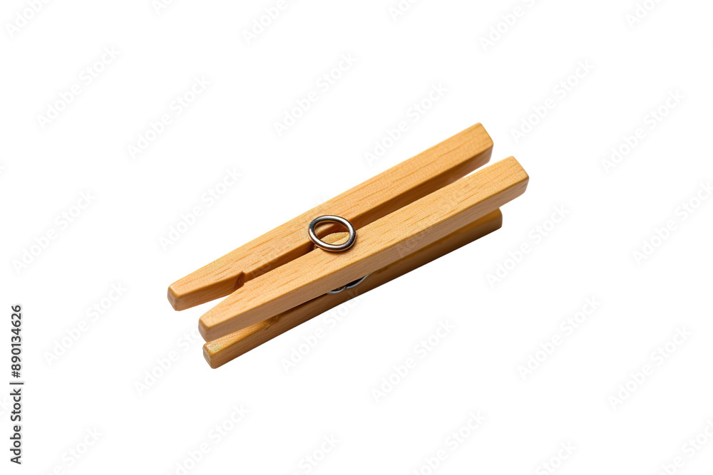 A Simple Wooden Clothespin Isolated on White on a Clear PNG or White Background. A Simple Wooden Clothespin Isolated on White on a Clear PNG or White Background.