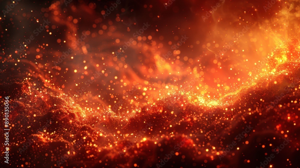 Fiery abstract scene with glowing red and orange embers Fiery abstract scene with glowing red and orange embers