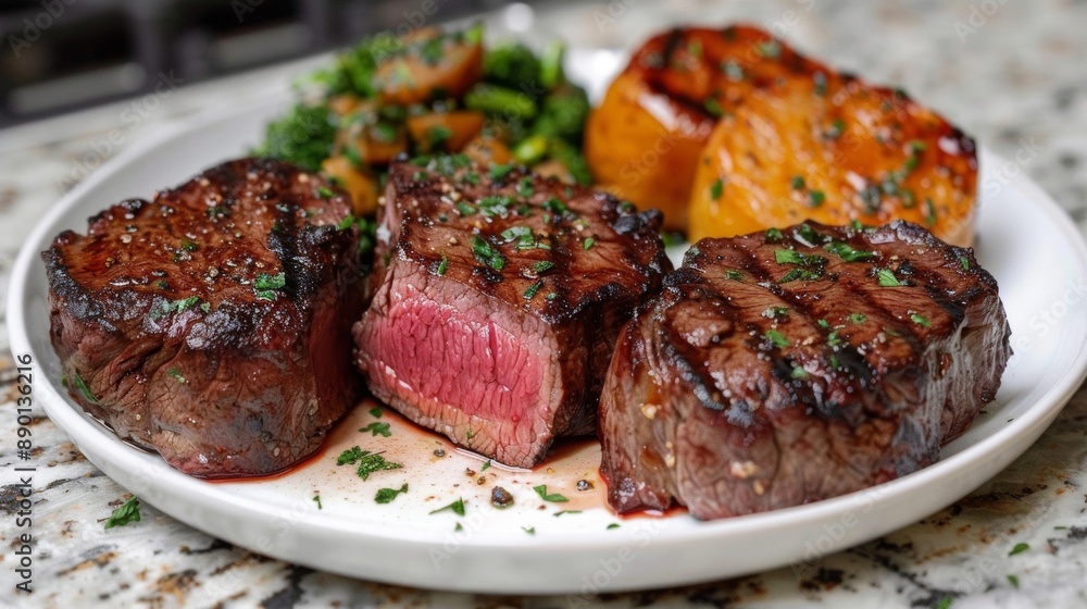 An exquisite selection of tenderloin, roast, and strip steak is perfect for a gourmet meal An exquisite selection of tenderloin, roast, and strip steak is perfect for a gourmet meal
