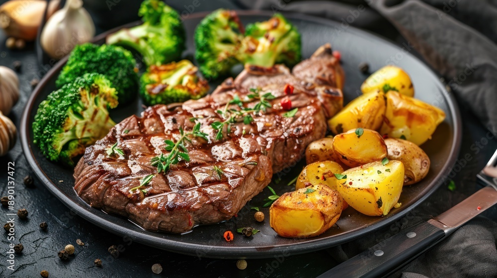 Grilled Steak with Roasted Vegetables Grilled Steak with Roasted Vegetables