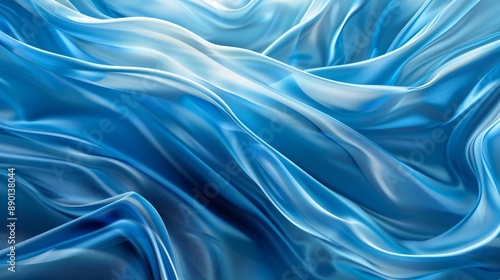 Abstract digital waves with blue tones tech-inspired presentation background © Elisaveta