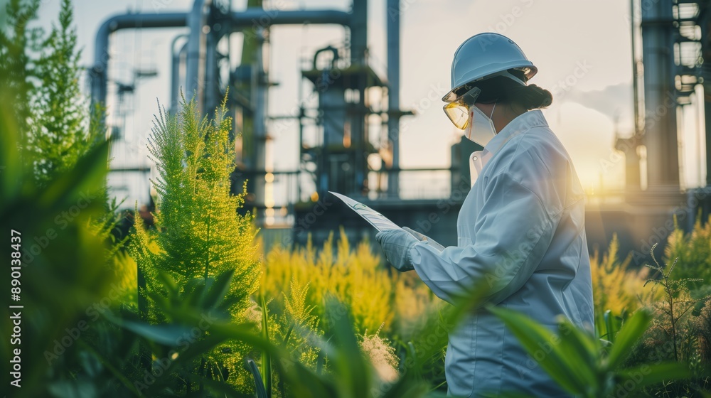 Scientist Measuring Air Quality for Environmental Research and Pollution Control Scientist Measuring Air Quality for Environmental Research and Pollution Control