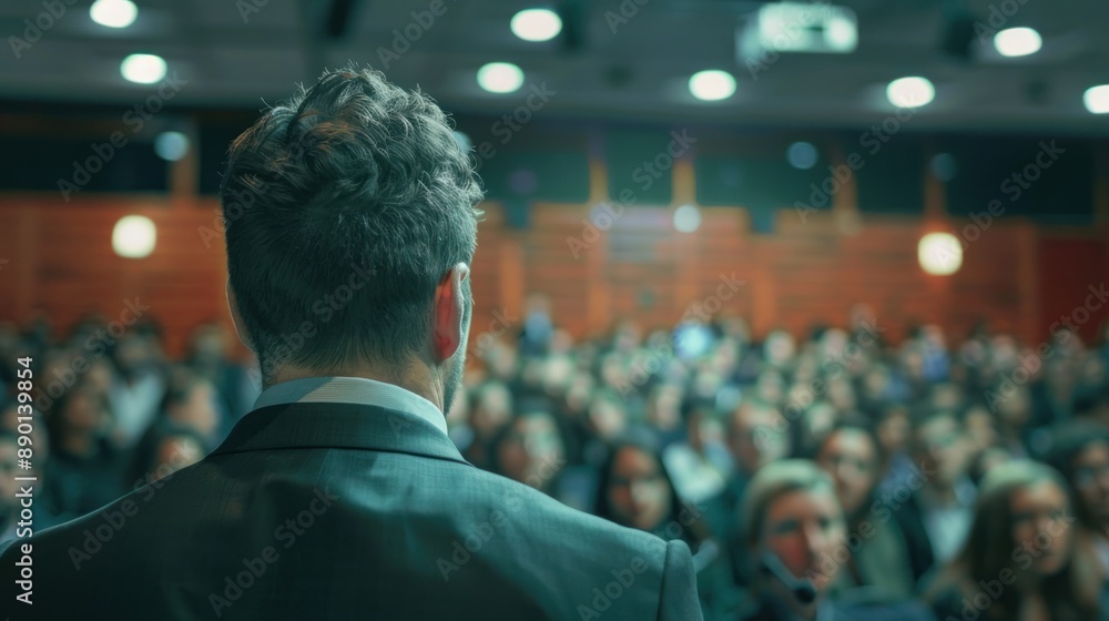 Speaker Addressing a Large Audience in a Conference Room Speaker Addressing a Large Audience in a Conference Room