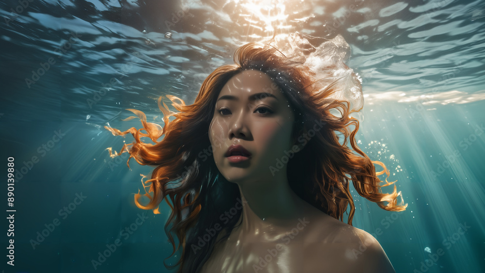 asian woman in the underwater asian woman in the underwater