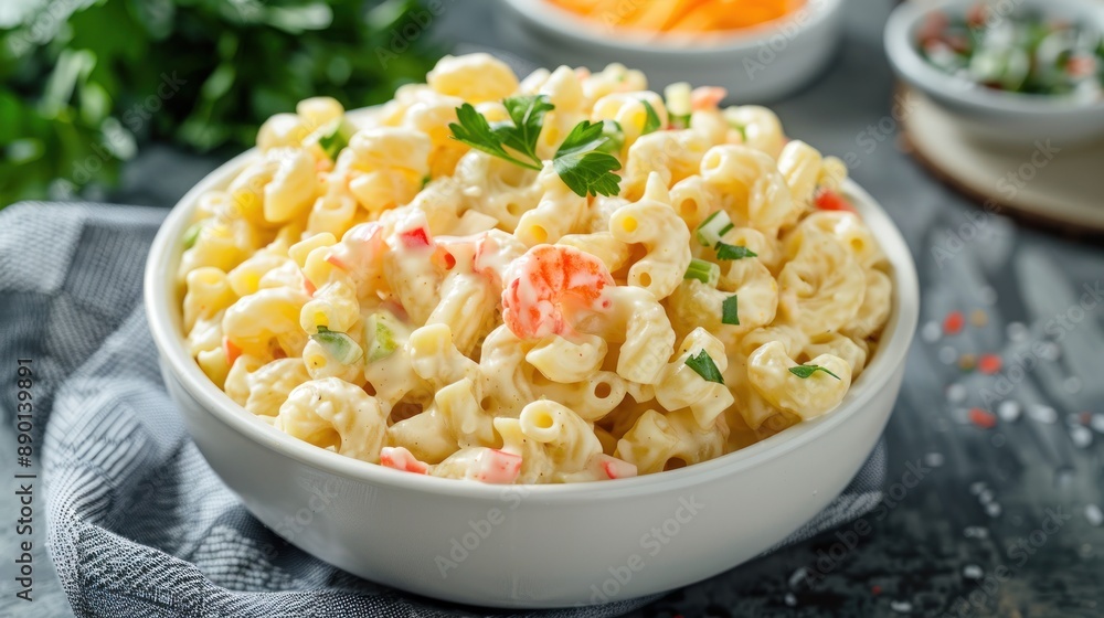 Delicious Macaroni Salad with Creamy Dressing and Fresh Herbs Delicious Macaroni Salad with Creamy Dressing and Fresh Herbs