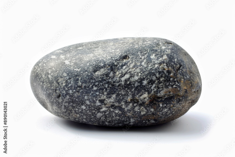 Stone Isolated. Closeup of Gray Rock Pebble Symbolizing Solid and Rough Texture Stone Isolated. Closeup of Gray Rock Pebble Symbolizing Solid and Rough Texture