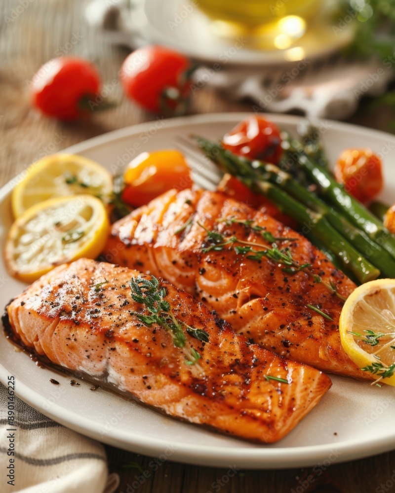 Grilled Salmon with Asparagus and Lemon
Grilled Salmon with Asparagus and Lemon