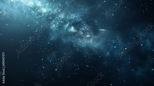 Ethereal space cloud with shimmering stars and deep space hues, creating a sense of wonder and mystery